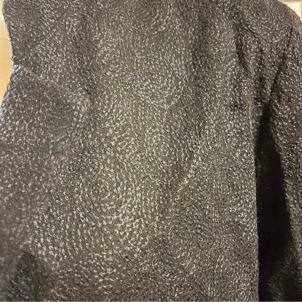 Eileen Fisher Wool Blazer Navy Blue Embroidered Swirl One Button large - Picture 3 of 10